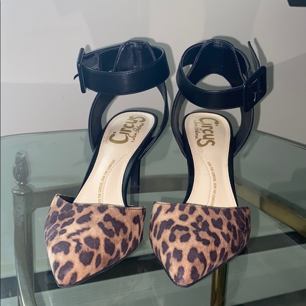 Circus by Sam Edelman Leopard Ankle Strap heels